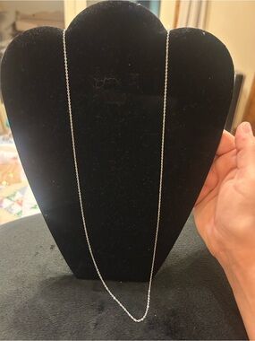 Long Silver Tone Chain Necklace Minimalist Layering Necklace Simple Everyday Jew